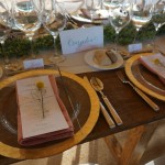 Decoración mesa de boda con guirnalda de boj