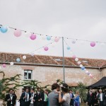 Decoración del patio con globos