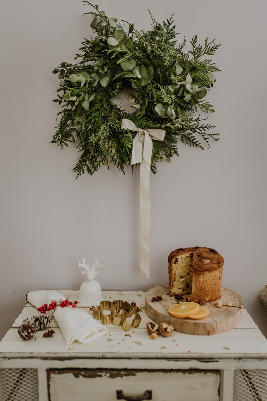 Corona de flores naturales Wassail