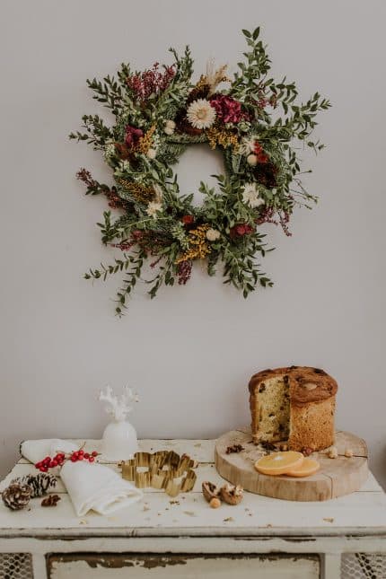 Corona de flores naturales y preservadas Lussekatter