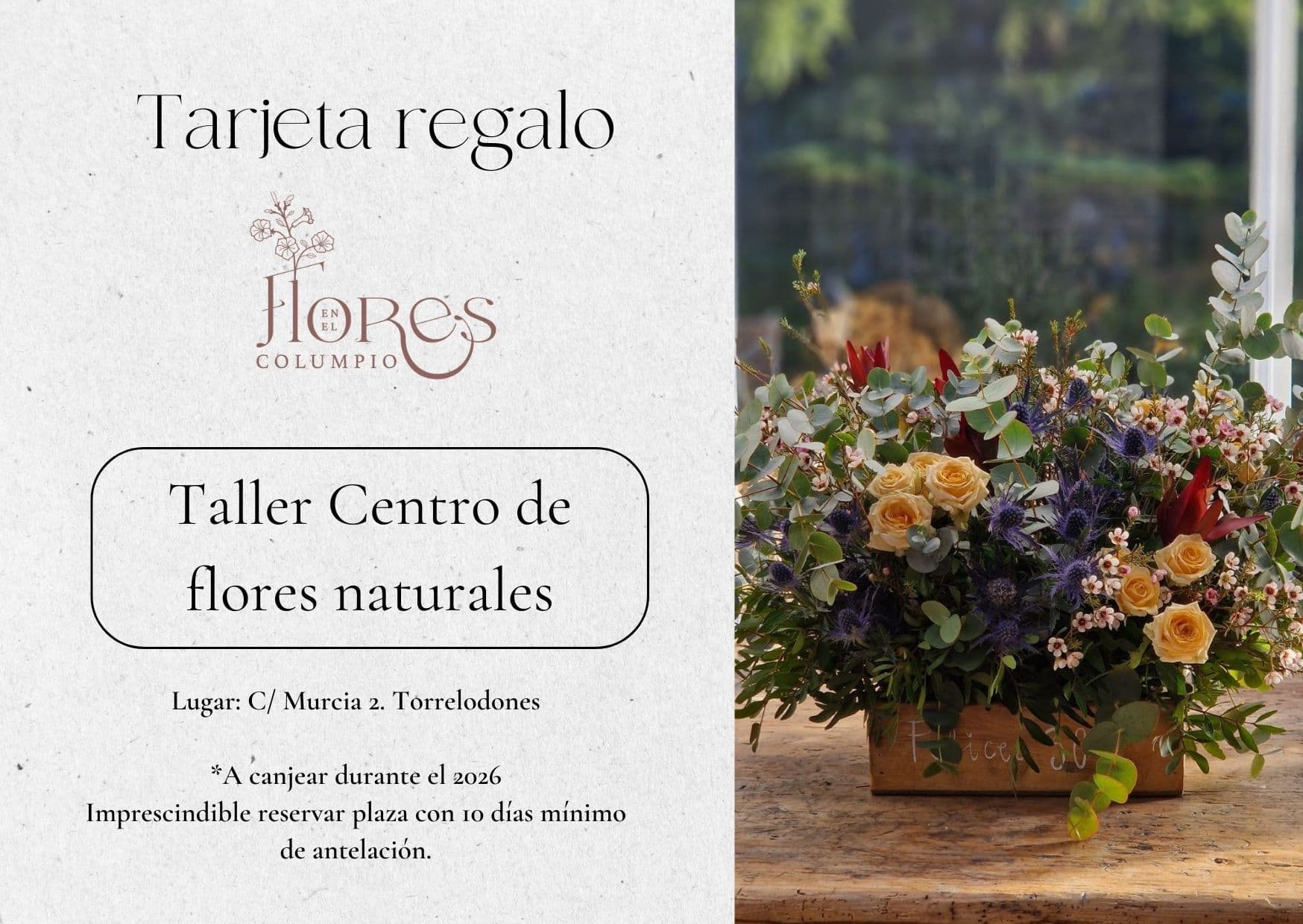 VALE REGALO PARA UN TALLER FLORAL 3