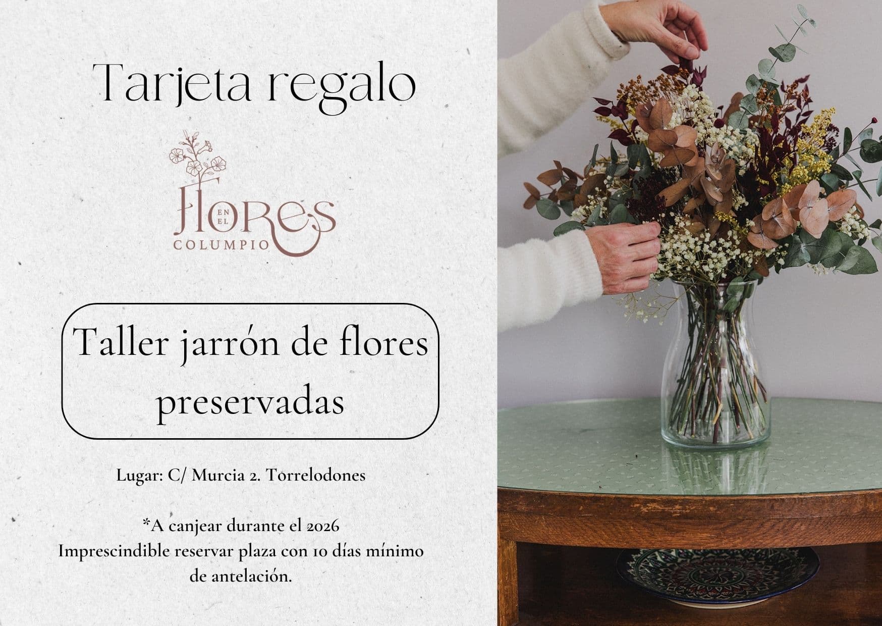 VALE REGALO PARA UN TALLER FLORAL 2