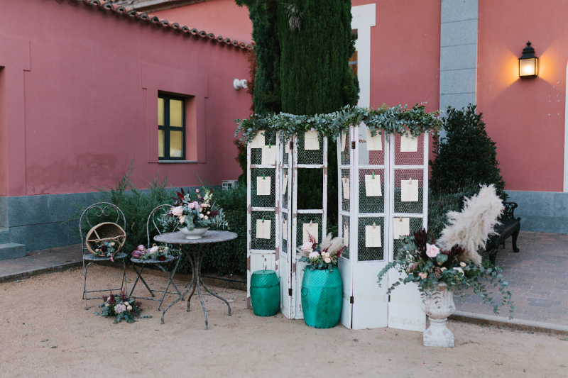 Decoración floral en el Castillo de Viñuelas - Seatting