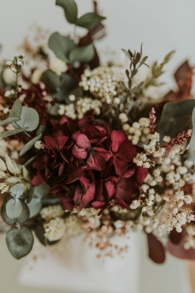 Detalle de flores preservadas