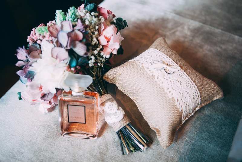 Ramo de novia con gardenia, hortensias y eucalipto