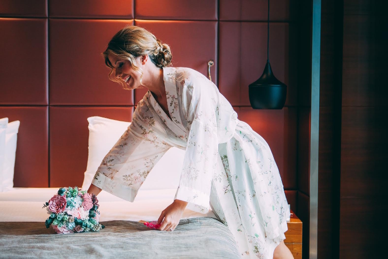 Ramo de novia con gardenia, hortensias y eucalipto