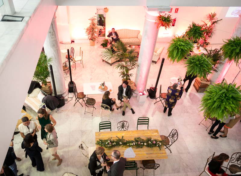 Decoración de una boda en un antiguo palacio