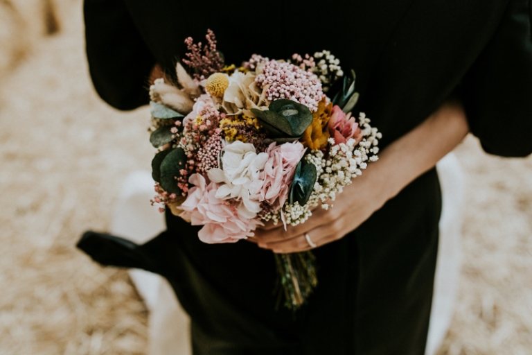 Ramo de novia preservado discreto en tonos pastel