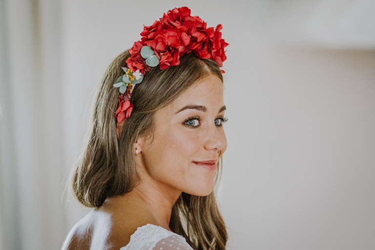 Diadema de flores preservadas