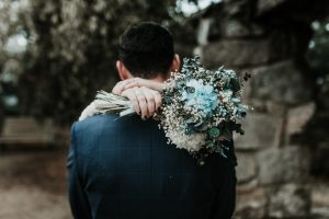 La novia del bouquet en tonos azules 4