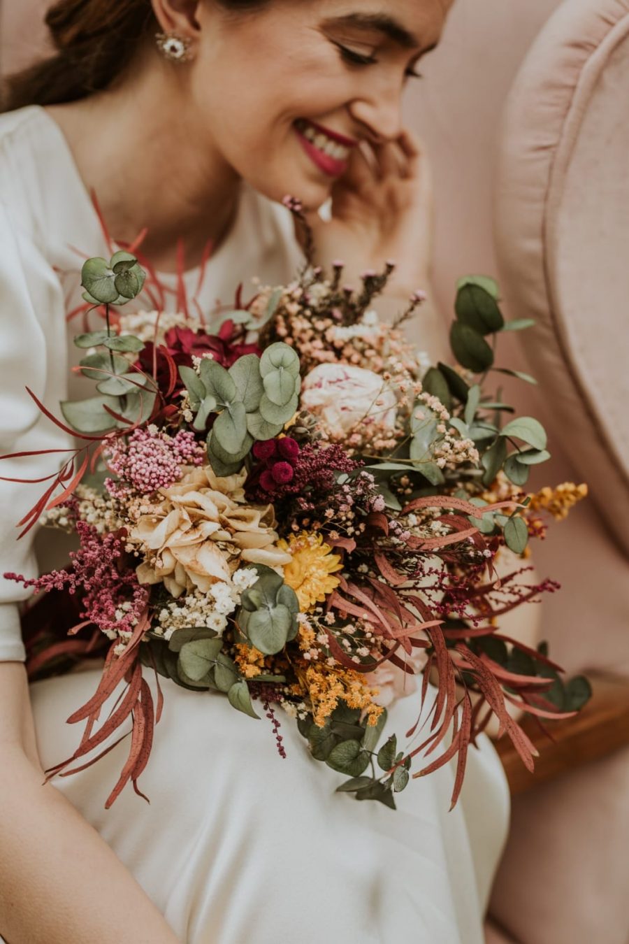 Ramos de novia otoñales - Flores en el Columpio