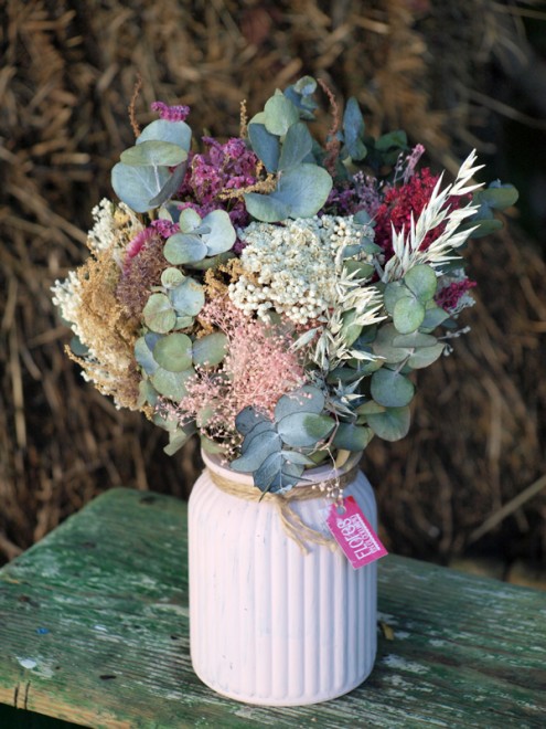 Centro de flores secas