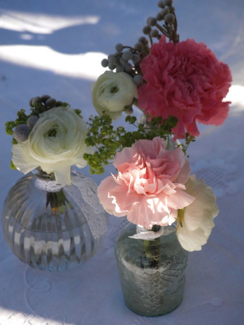 flores en una botella