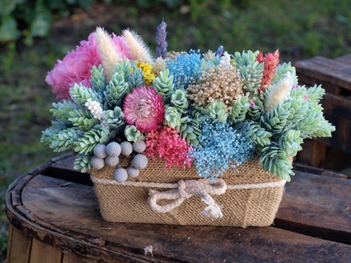 Centro de flores secas