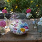 Flores en una pecera