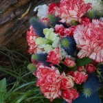 Detalle de eringium,claveles, minirosas