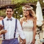 Corona de colores suaves con un toque silvestre