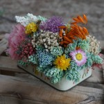 Centro de flores preservadas