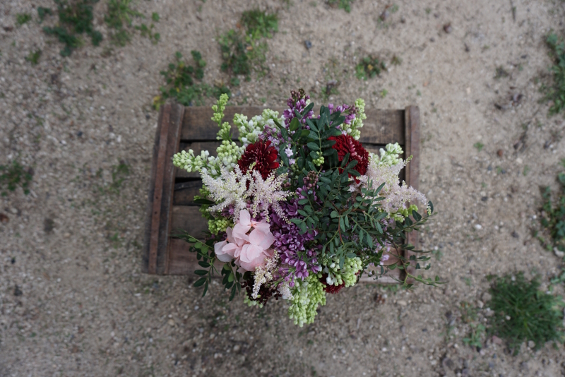 Ramo de lilas con minigerbera