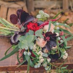 Ramo de novia con rosas austin