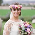 ramo de novia con eucalipto, estatice, rosas, ....